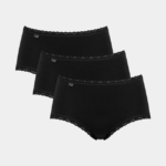 Knickers | N024301 Black 24/7 COTTON LACE Midi knickers Women sloggi