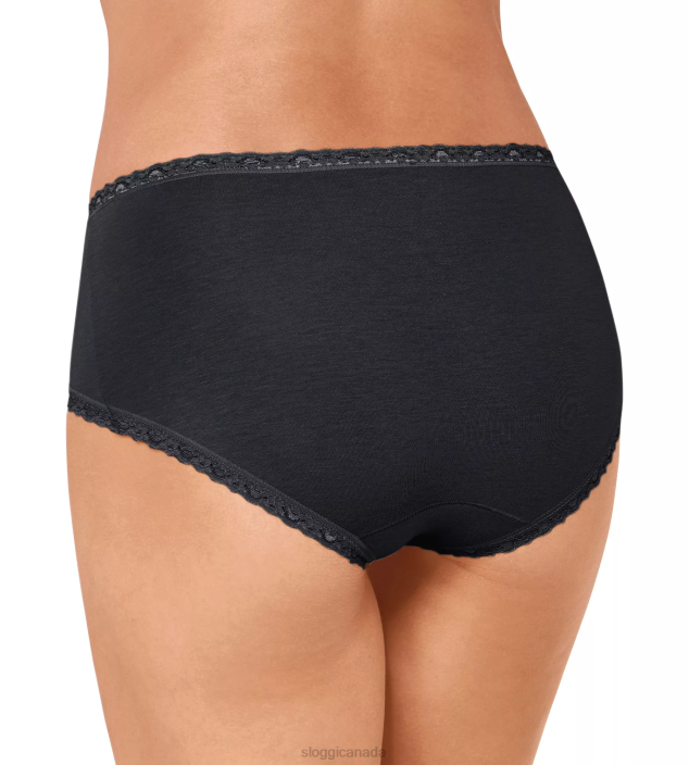 Knickers | N024301 Black 24/7 COTTON LACE Midi knickers Women sloggi - Image 3