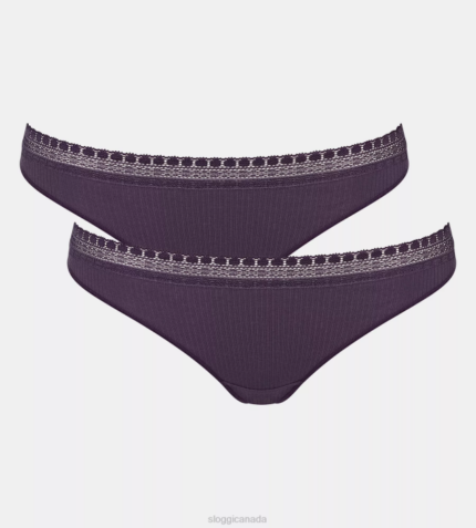 Knickers | N024346 Blueberry GO RIBBED Brazilian knickers Women sloggi