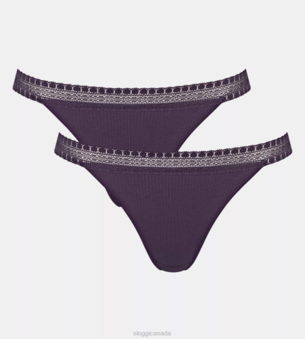 Knickers | N024354 Blueberry GO RIBBED Brazilian knickers Women sloggi