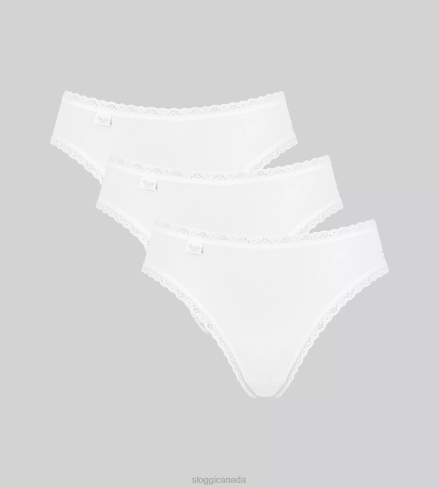 Knickers | N024356 White 24/7 COTTON LACE Tai knickers Women sloggi - Image 1