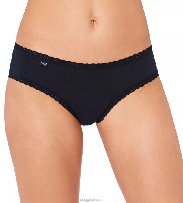 Knickers | N024446 Black 24/7 COTTON LACE Hipster knickers Women sloggi - Image 2