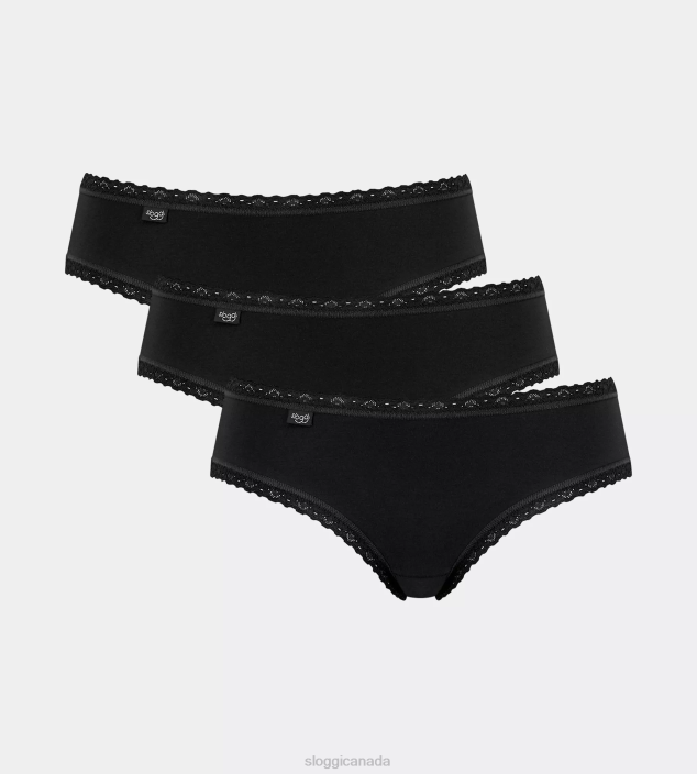 Knickers | N024446 Black 24/7 COTTON LACE Hipster knickers Women sloggi - Image 1
