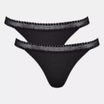 Knickers | N024452 Black GO RIBBED Brazilian knickers Women sloggi