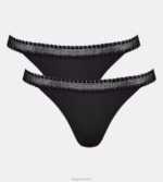 Knickers | N024452 Black GO RIBBED Brazilian knickers Women sloggi