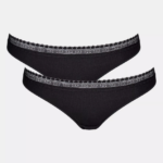 Knickers | N024637 Black GO RIBBED Brazilian knickers Women sloggi