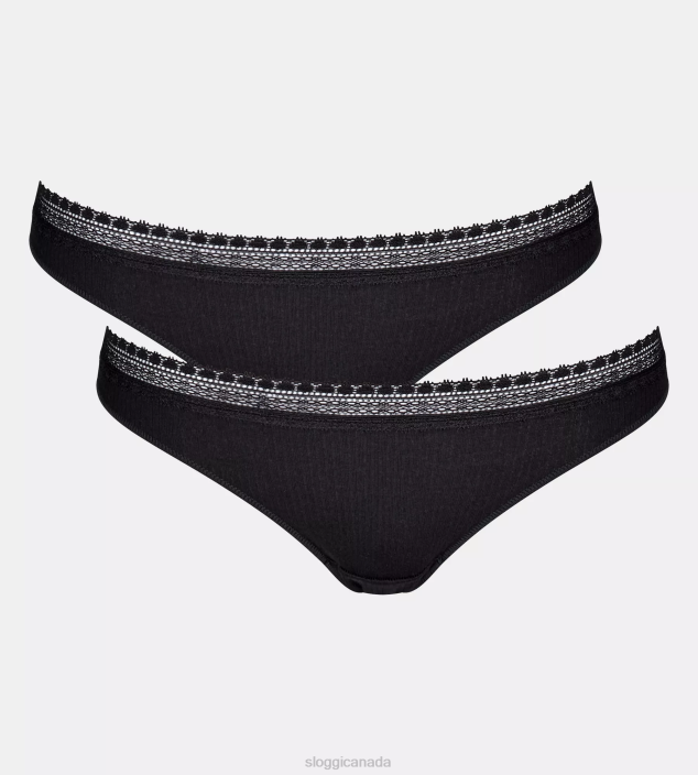 knickers_n024637_black_go_ribbed_brazilian_knickers_women_sloggi.png Knickers | N024637 Black GO RIBBED Brazilian knickers Women sloggi - Image 1