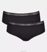 Knickers | N024644 Black GO RIBBED Hipster knickers Women sloggi - Image 2