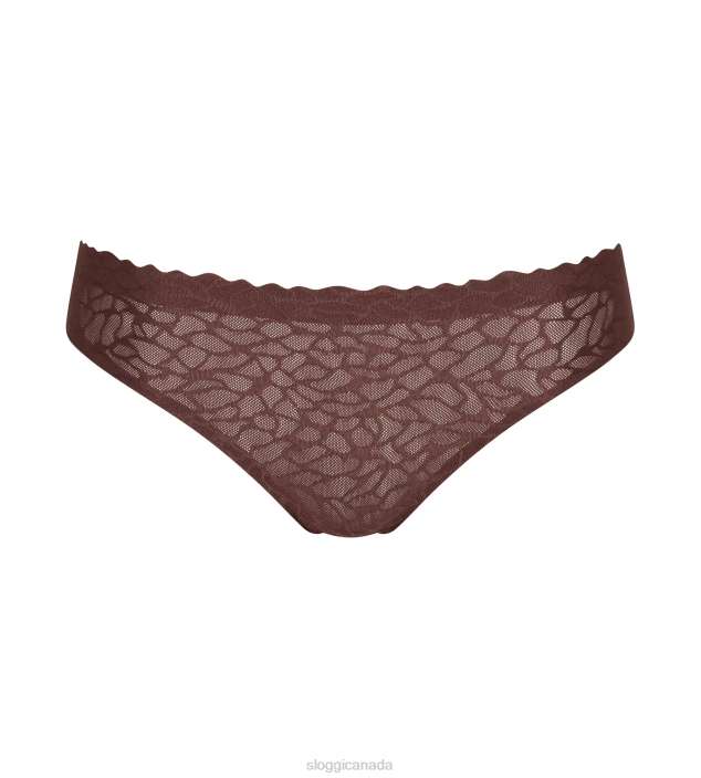 Knickers | N024691 Ebony brown ZERO FEEL LACE Brazilian knickers Women sloggi - Image 1