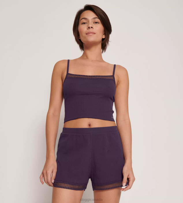 Loungewear | N024133 Blueberry GO RIBBED Top with spaghetti straps Women sloggi - Image 4