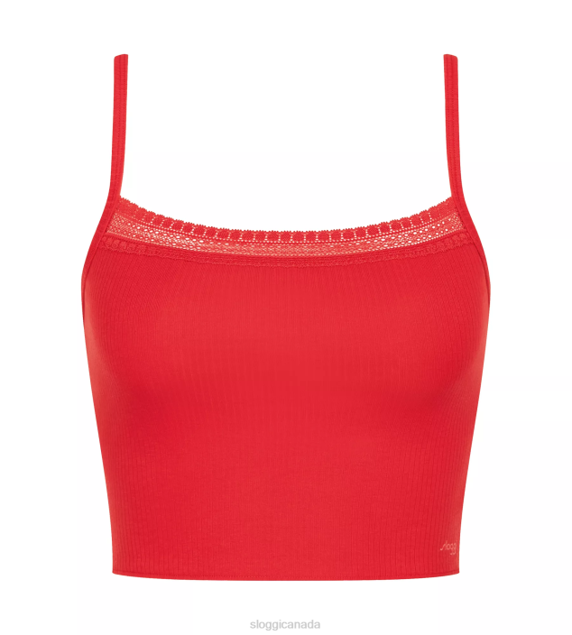 Loungewear | N024307 Campari GO RIBBED Top with spaghetti straps Women sloggi - Image 1