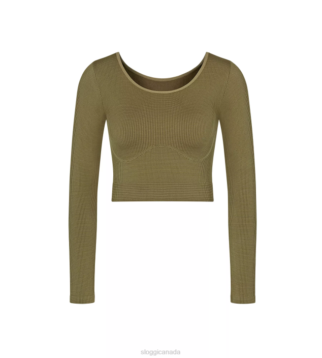 Loungewear | N024461 Martini Olive EVER INFUSED CBD Long-sleeve top Women sloggi - Image 1