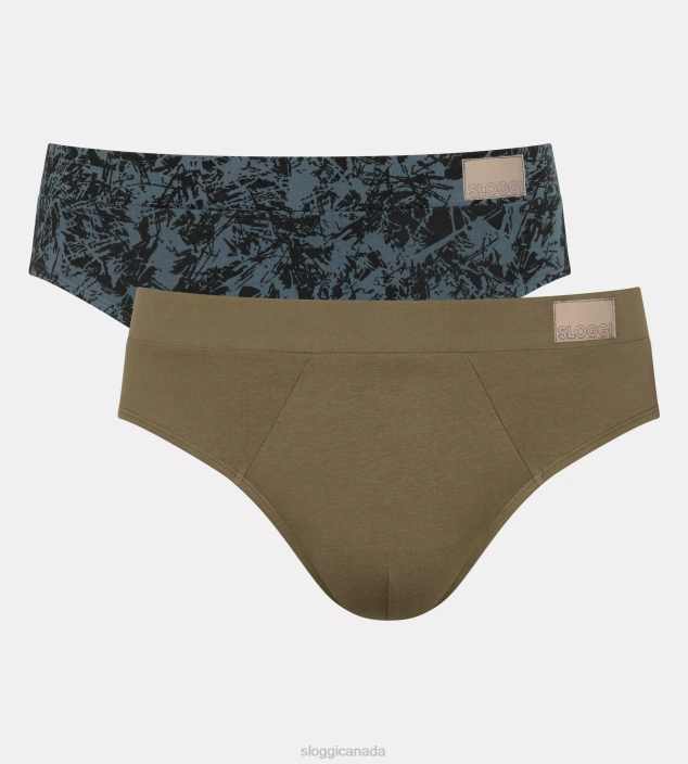 Underwear N024827 Violet - Dark Combination GO NATURAL midi briefs Men sloggi - Image 1
