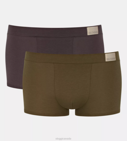 Underwear N024855 Brown - Dark Combination GO NATURAL hipster briefs Men sloggi