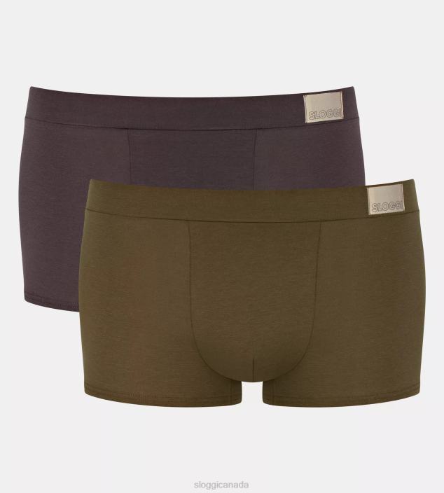 Underwear N024855 Brown - Dark Combination GO NATURAL hipster briefs Men sloggi - Image 1